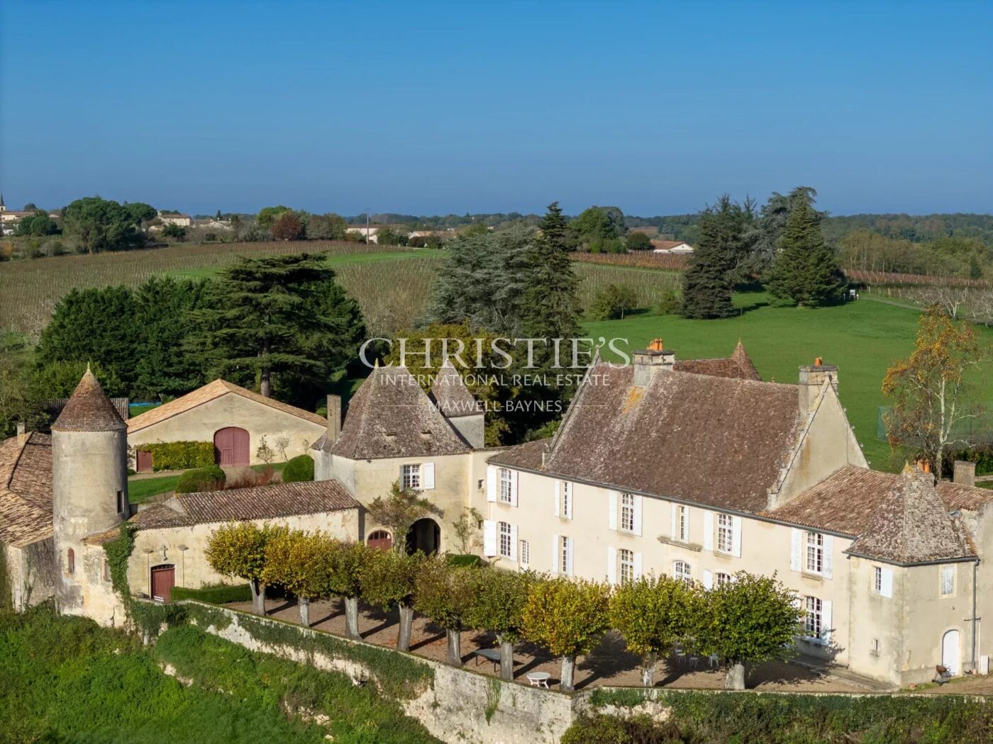 Near Saint-Emilion - Exceptional vineyard estate comprising a historic Château surrounded by 112 ha including 25 ha of vines, park with swimming pool and tennis court