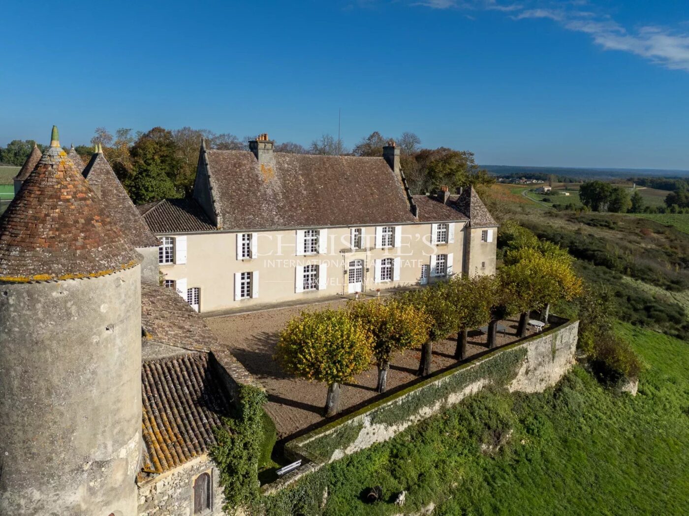Near Saint-Emilion - Exceptional vineyard estate comprising a historic Château surrounded by 112 ha including 25 ha of vines, park with swimming pool and tennis court