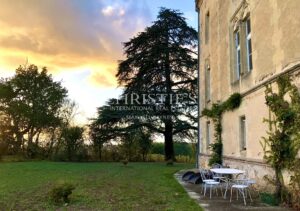 Domaine viticole avec élégant château historique dans le vignoble bordelais avec activité de chambres d'hôtes