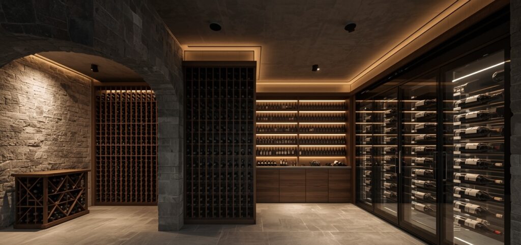image générée par IA d'une cave à vin combinée