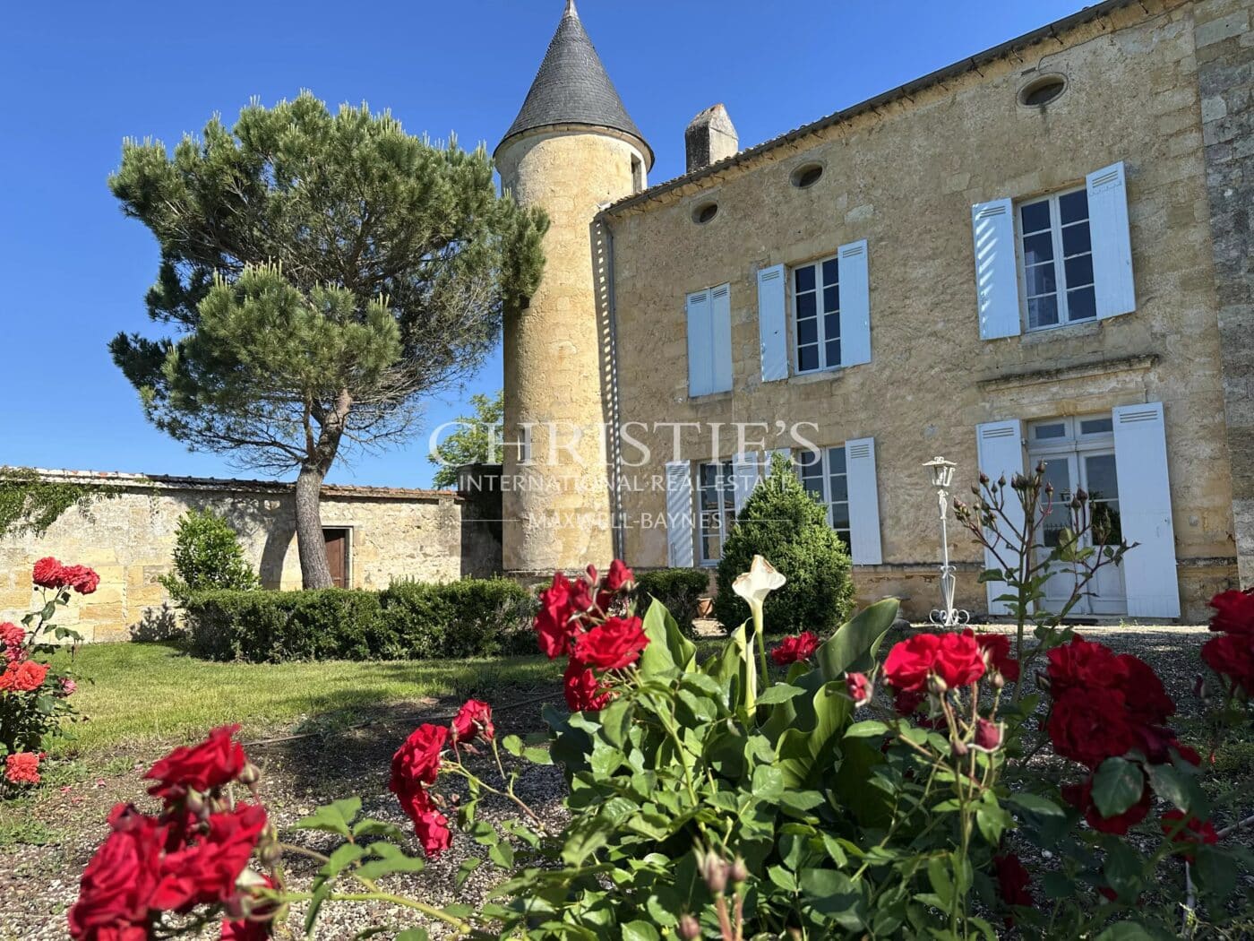 Exclusive listing historic 15th-C fortified château near Bordeaux with approx. 6 ha of vines
