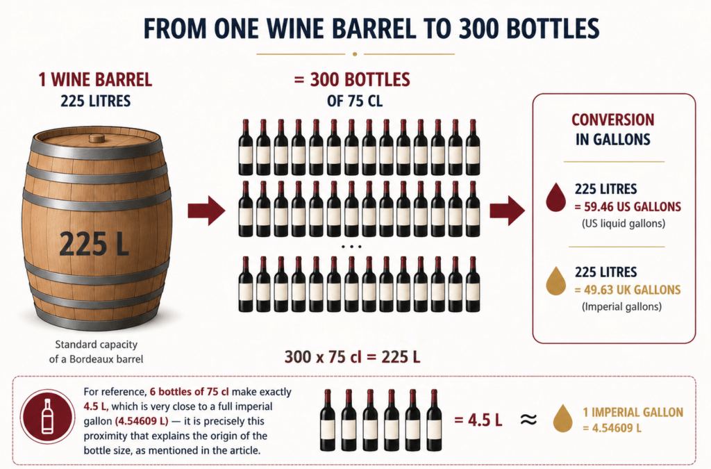 infography of 75cl wine