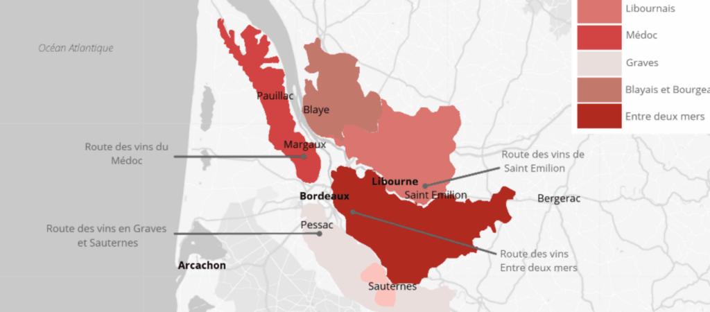 map of wine designation - Médoc