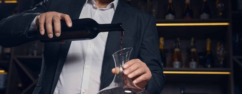 Bordeaux red wine served alongside roasted red meat