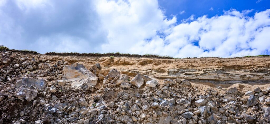 Blue clay soil of the Pomerol plateau