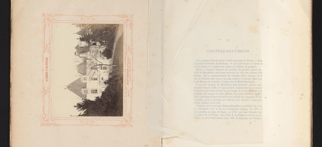Nineteenth-century photograph of Château Haut-Brion in Pessac